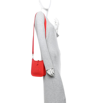 Hermes Taurillon Clemence Evelyne TPM Rouge De Coeur 2 of 10