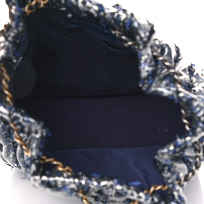 Chanel Tweed PVC Quilted Gabrielle Backpack Navy Black 4 of 4