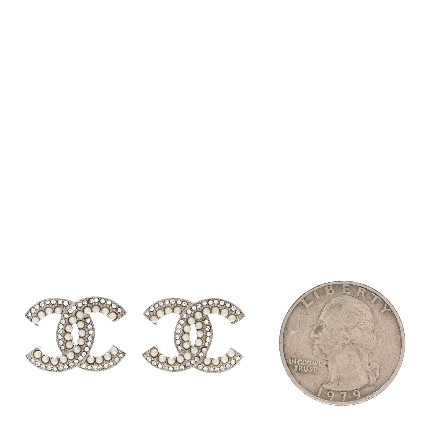 Pearl Crystal CC Snow Palace Earrings Silver