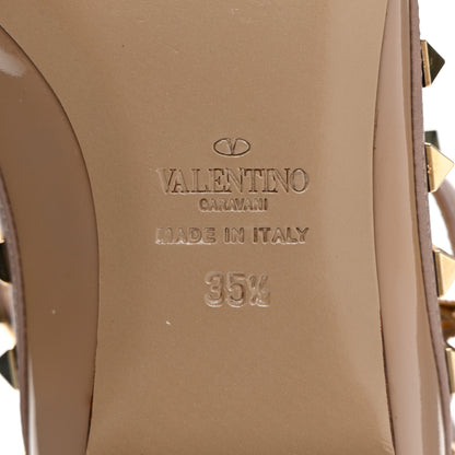 Valentino Garavani Patent Rockstud Cage Ballerina Flats 35.5 Poudre 7 of 13