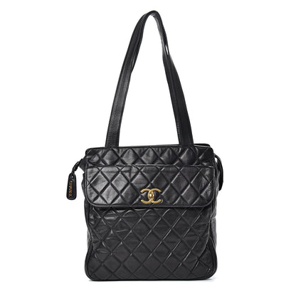 Chanel Lambskin Quilted CC Shoulder Bag Navy 1 of 16