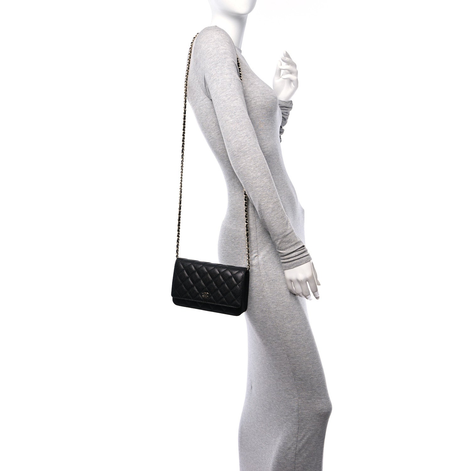 Chanel Caviar Quilted Wallet on Chain WOC Black 2 of 12