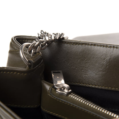 Saint Laurent Calfskin Y Quilted Monogram Medium Loulou Chain Satchel Kaki Fonce 8 of 14