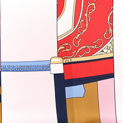 Hermes Silk La Berline Bayadere Scarf 90 Vieux Rose Rouge 5 of 6