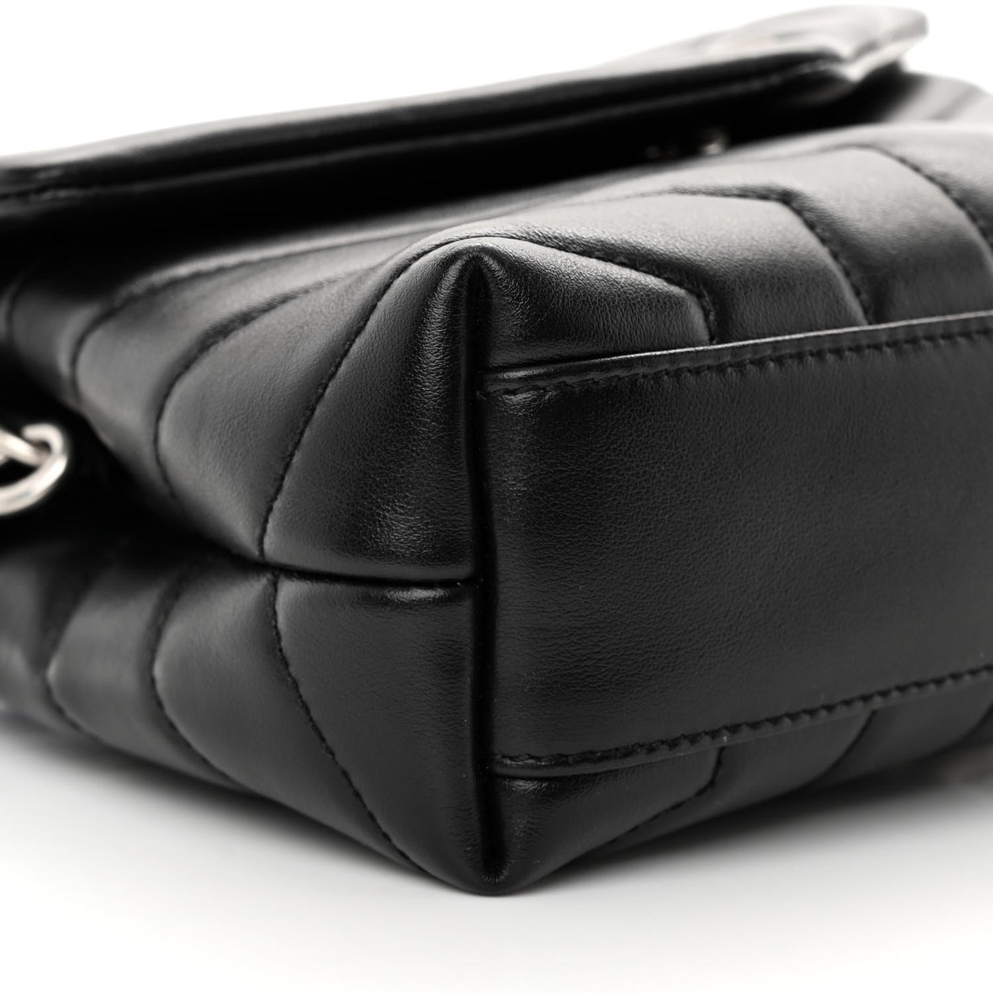 Calfskin Y Quilted Monogram Toy Loulou Crossbody Bag Black