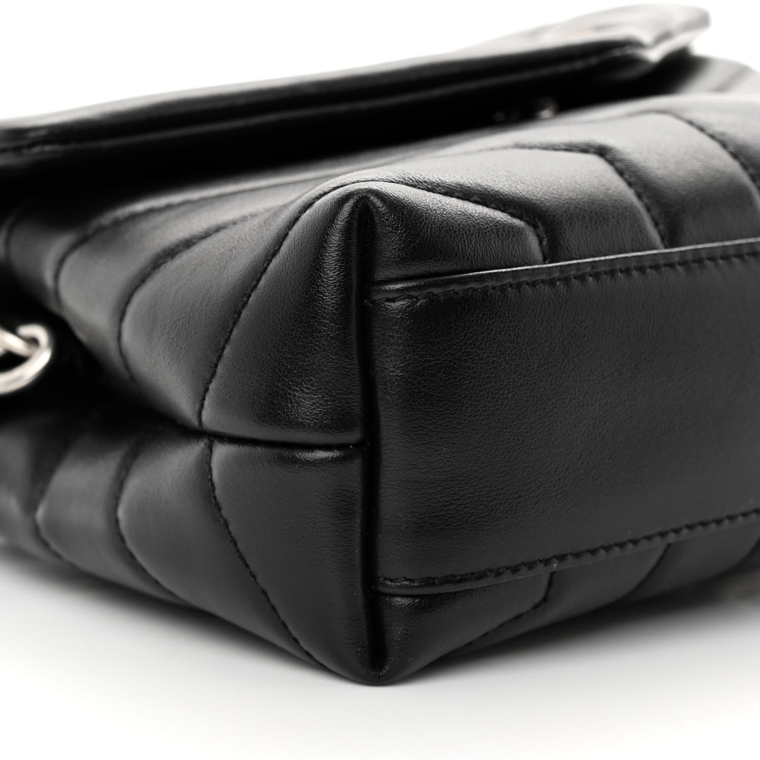 Saint Laurent Calfskin Y Quilted Monogram Toy Loulou Crossbody Bag Black 9 of 12