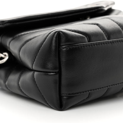 Saint Laurent Calfskin Y Quilted Monogram Toy Loulou Crossbody Bag Black 9 of 12