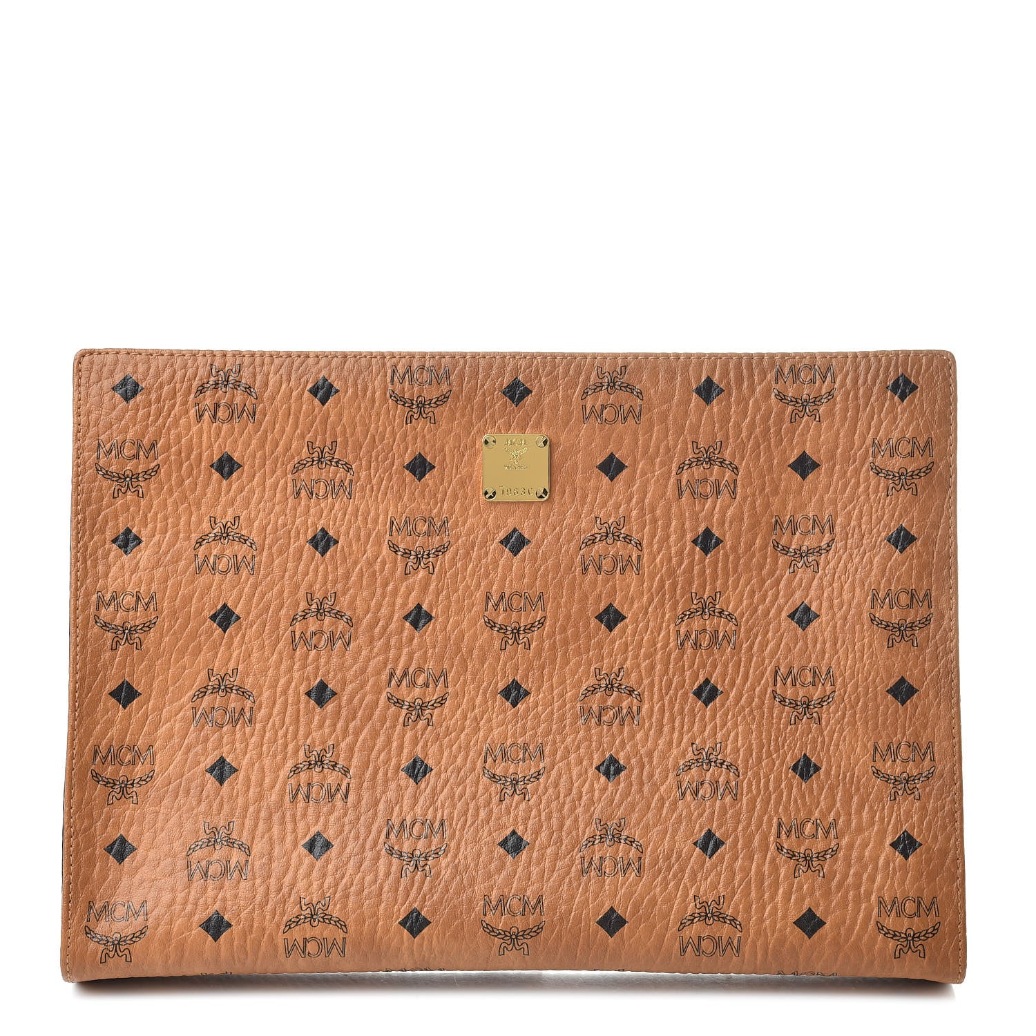 MCM Visetos Large Zip Pouch Cognac 1 of 8