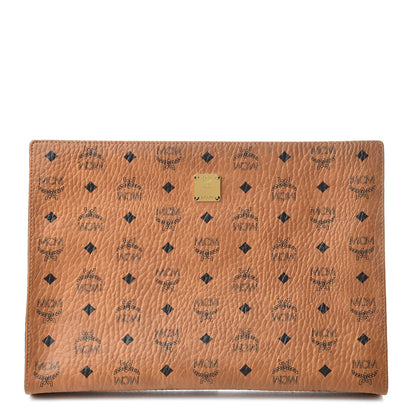 MCM Visetos Large Zip Pouch Cognac 1 of 8