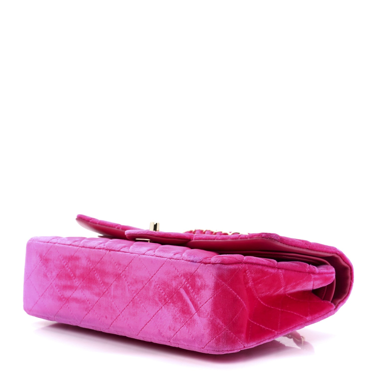 Chanel Velvet Quilted Medium Double Flap Pink 10 of 12