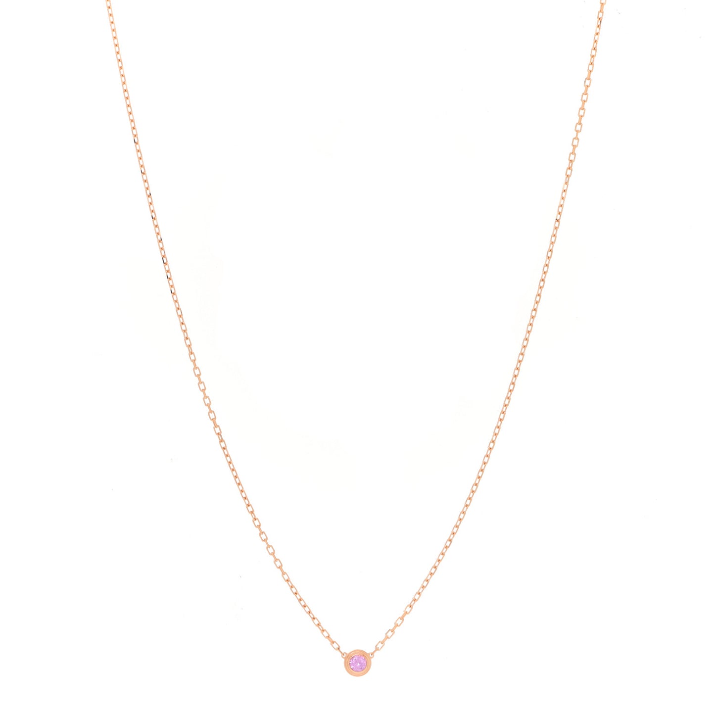 18K Pink Gold Pink Sapphire D'Amour Pendant Necklace