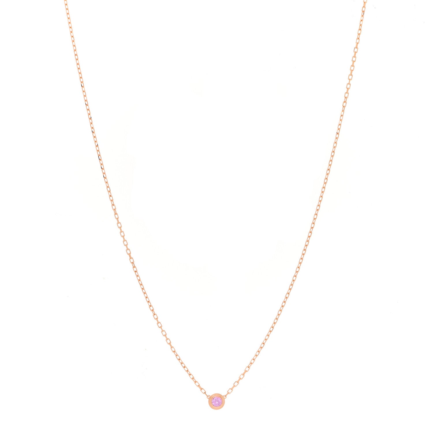 Cartier 18K Pink Gold Pink Sapphire D'Amour Pendant Necklace 1 of 6