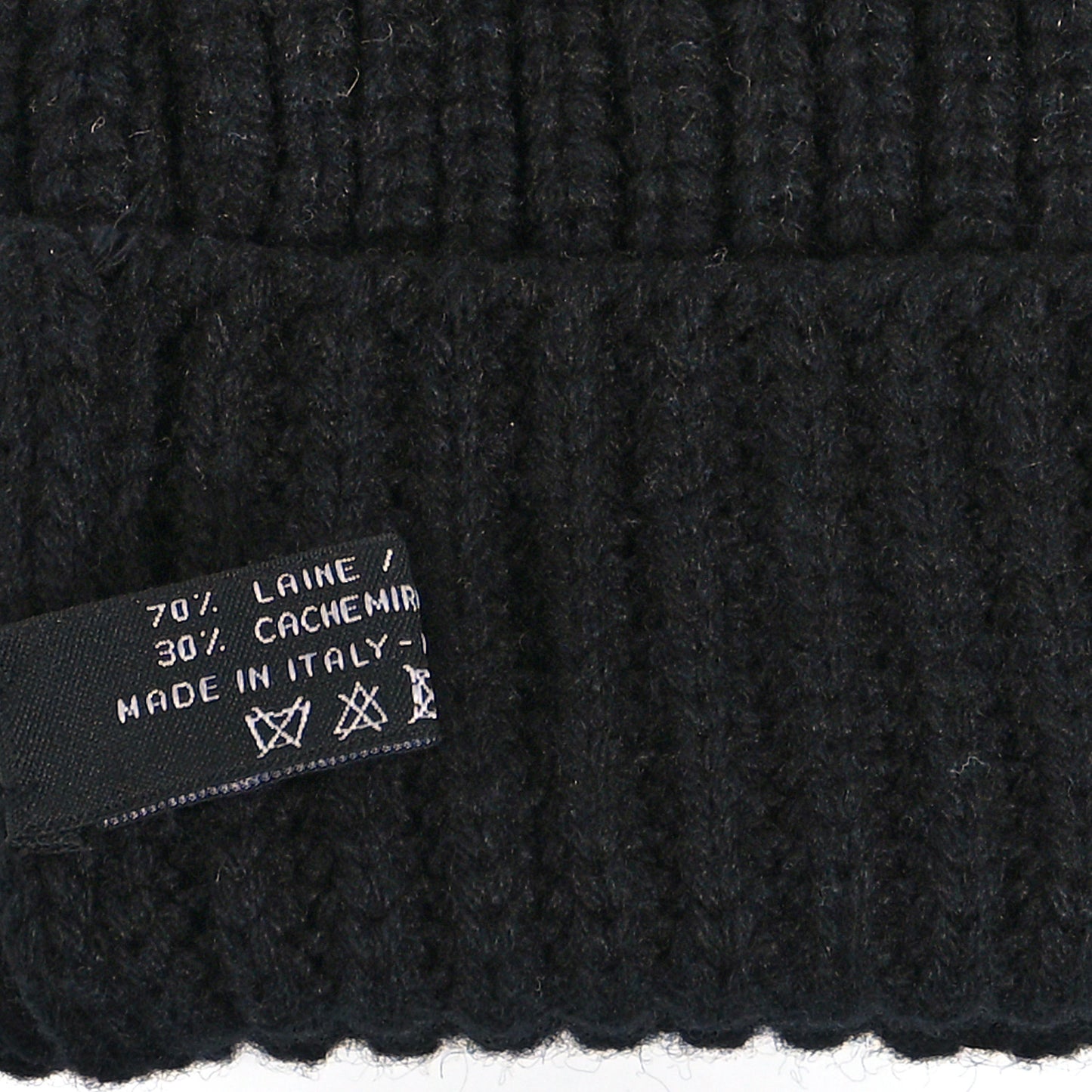 Wool Cashmere Knit Fingerless Gloves Black White