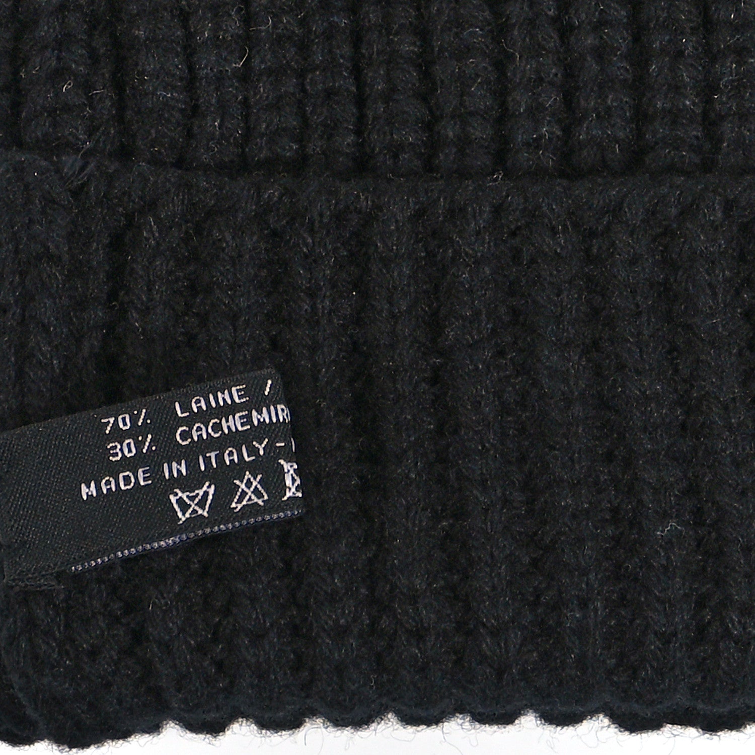 Chanel Wool Cashmere Knit Fingerless Gloves Black White 4 of 4