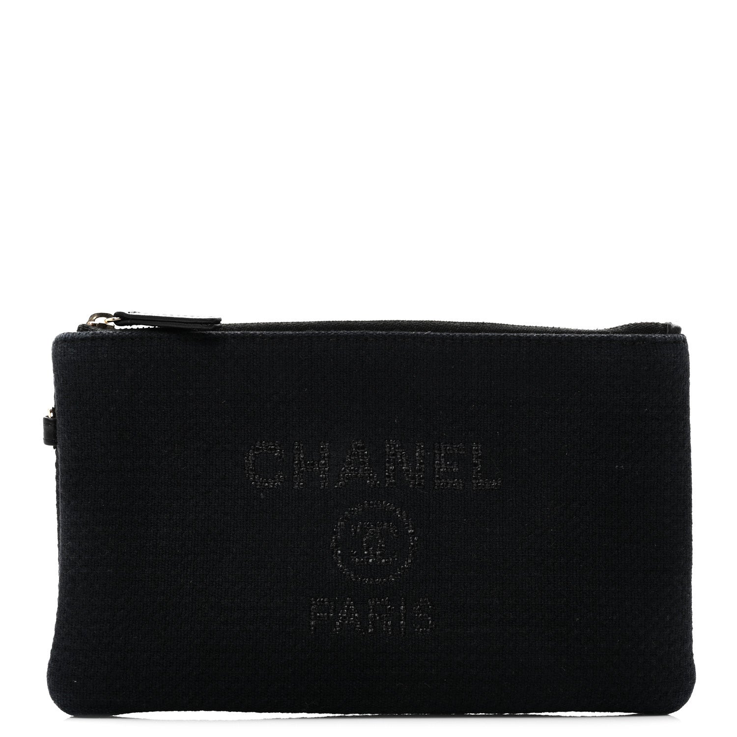 Chanel Mixed Fibers Small Deauville Pouch Black 5 of 5