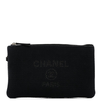 Chanel Mixed Fibers Small Deauville Pouch Black 5 of 5