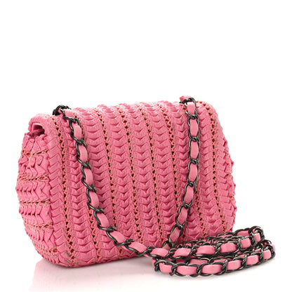 Chanel Lambskin Crochet Embroidered Mini Flap Pink 3 of 8