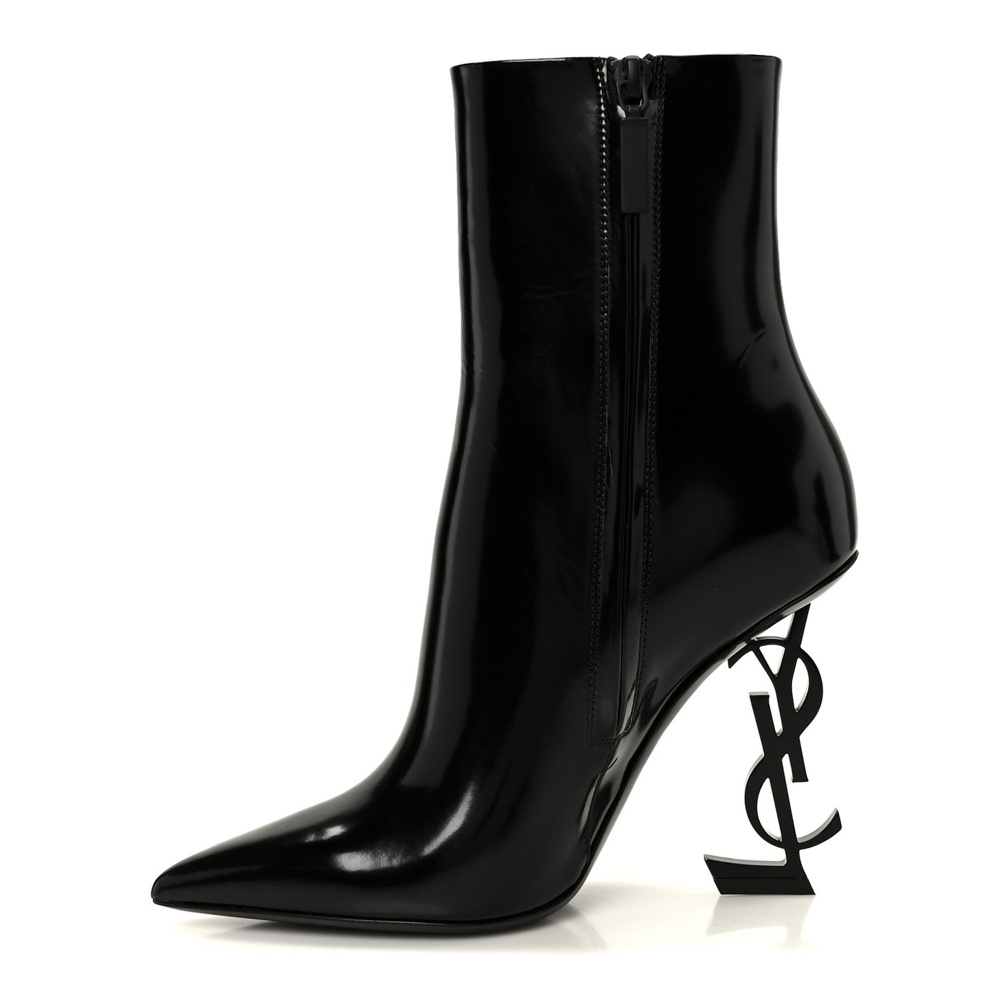 Glazed Calfskin Opyum 110 Ankle Boots 36 Black