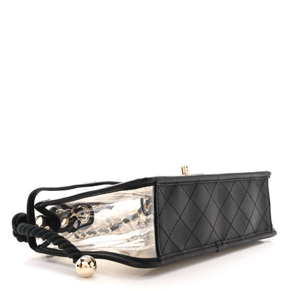 Chanel Lambskin PVC Sand By The Sea Flap With Pearl Strap Black 4 of 11