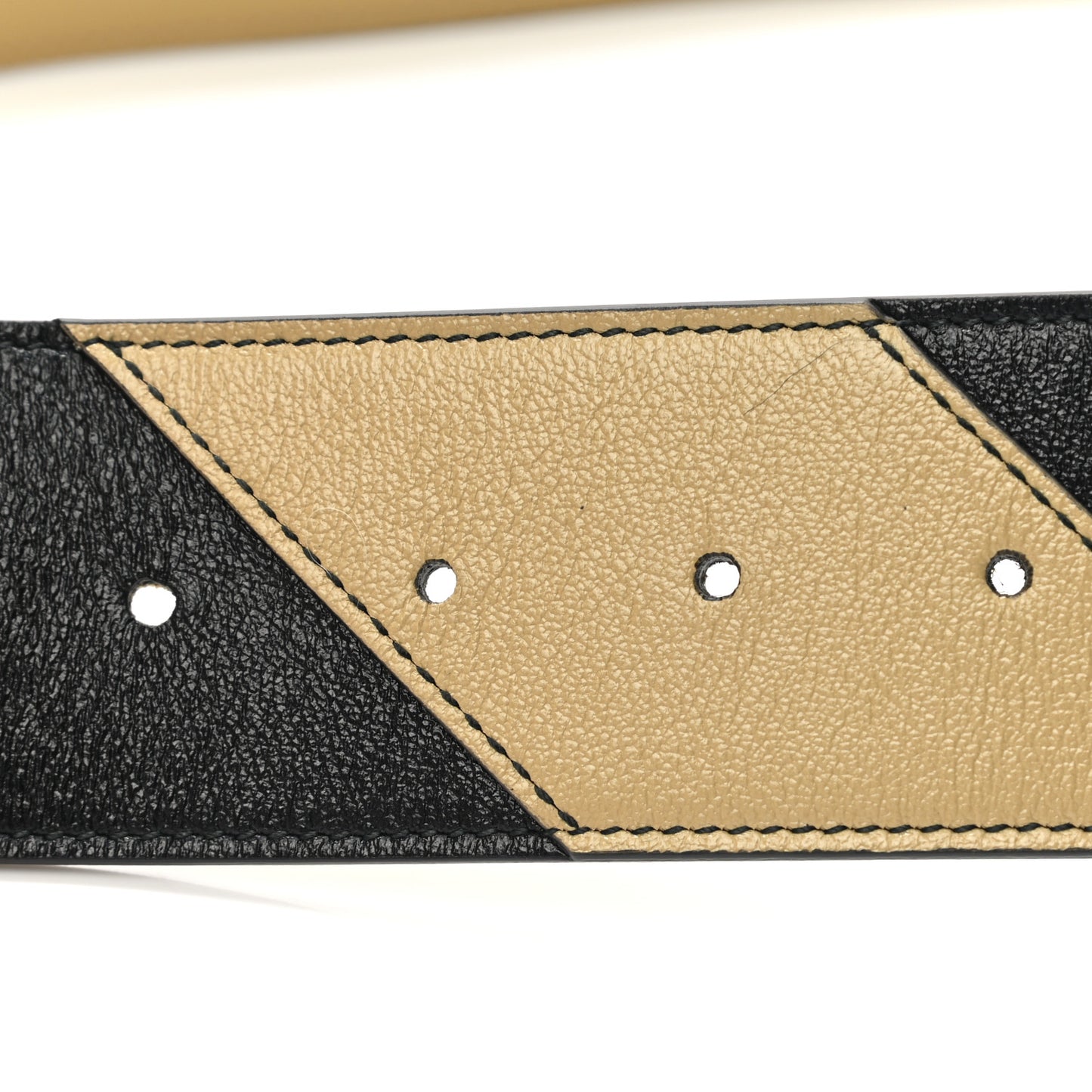 Calfskin Striped Textured Double G 50mm Belt 85 34 Black Beige