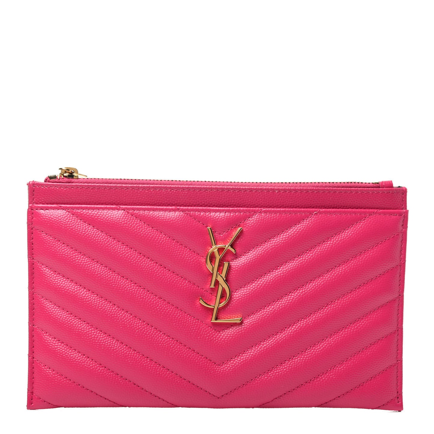 Grain De Poudre Chevron Monogram Bill Pouch Fresh Fuxia