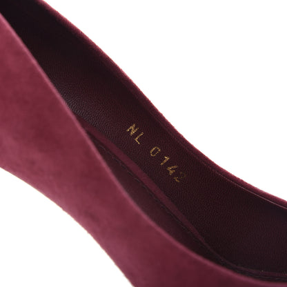 Louis Vuitton Suede Oh Really Peep Toe Pumps 38.5 Grenat 10 of 10