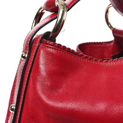 Gucci Calfskin Large Horsebit Chain Hobo Red 14 of 14