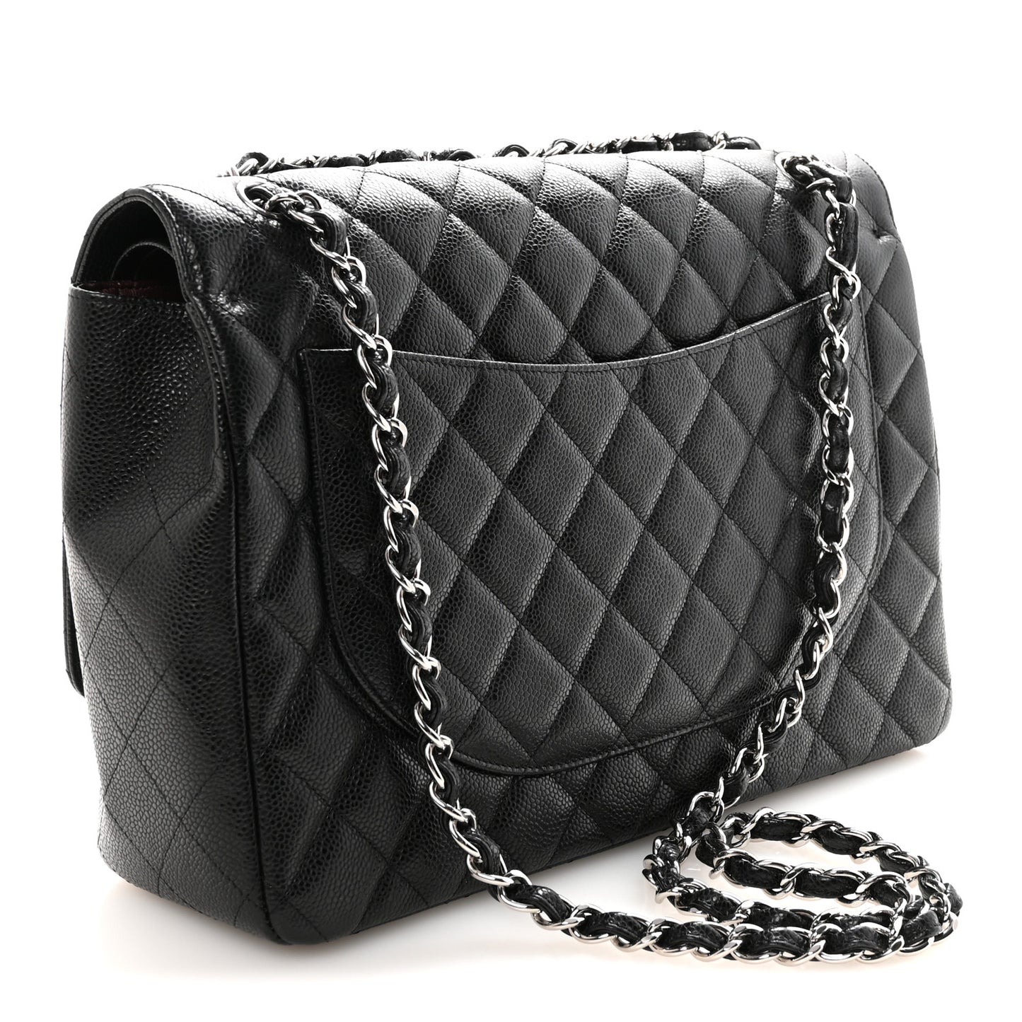 Caviar Quilted Maxi Double Flap Black