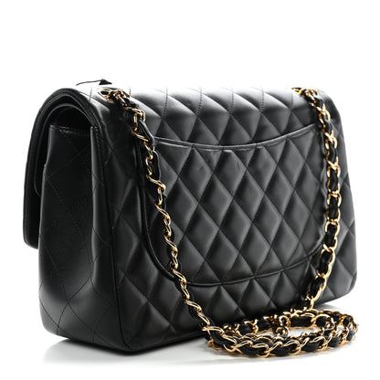 Chanel Lambskin Quilted Jumbo Double Flap Black 7 of 37