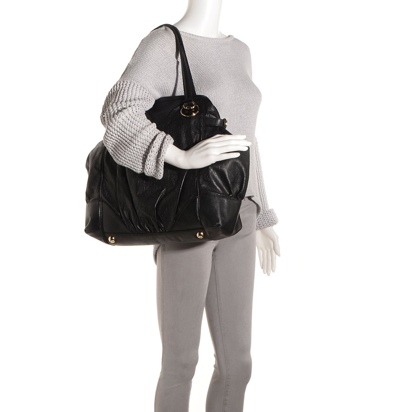 Guccissima Large Full Moon Tote Black