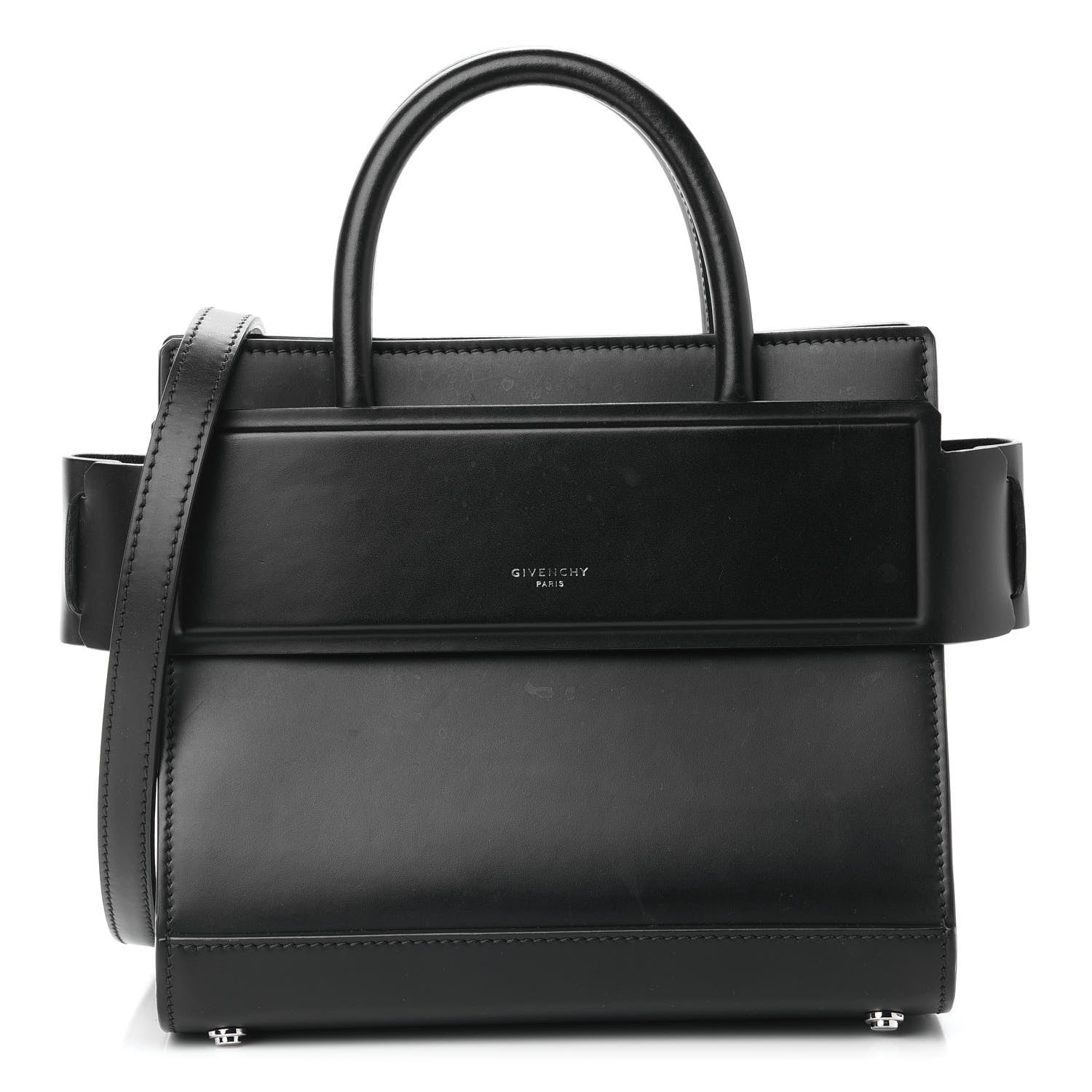 Givenchy Smooth Calfskin Mini Horizon Satchel Black 1 of 10