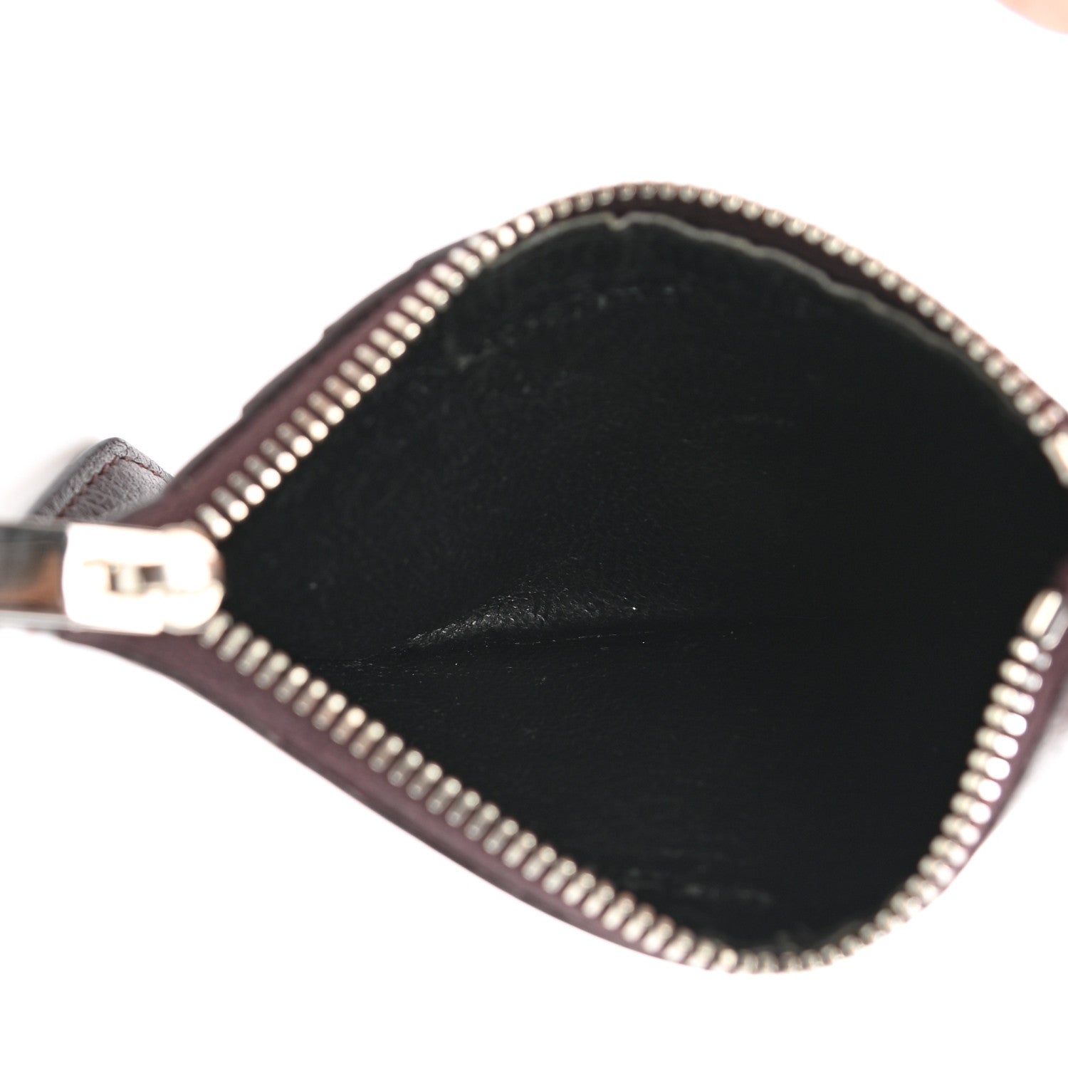 Saint Laurent Grained Calfskin 5 Fragments Zip Pouch Card Holder Bordeaux 5 of 11
