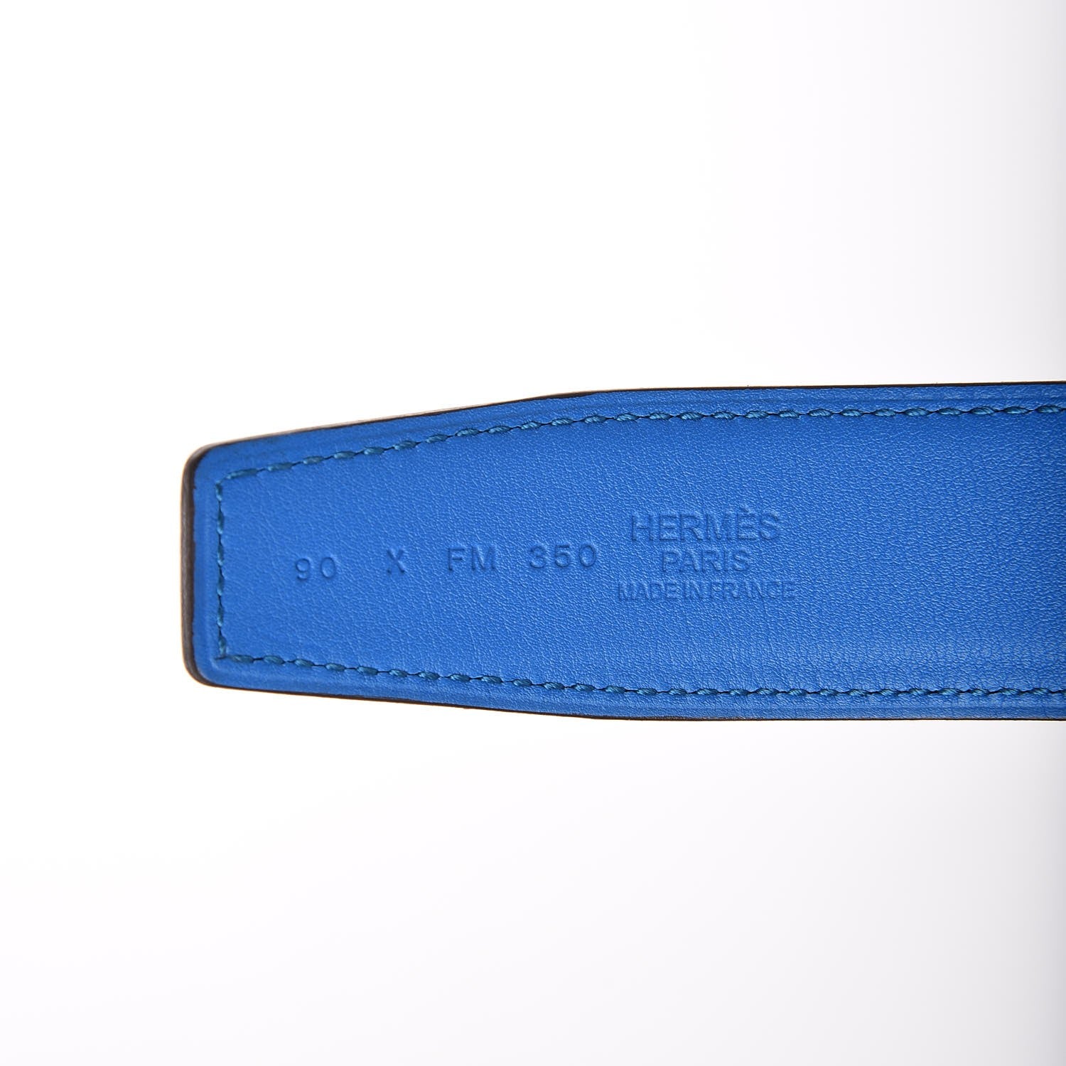 Hermes Polo Bullskin Swift 32mm H Belt 90 Bleu Hydra Macassar 6 of 9