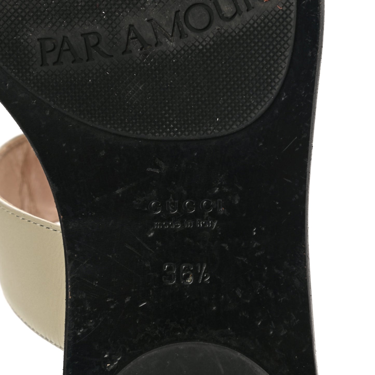 Calfskin GG Marmont Thong Sandals 36.5 Mystic White