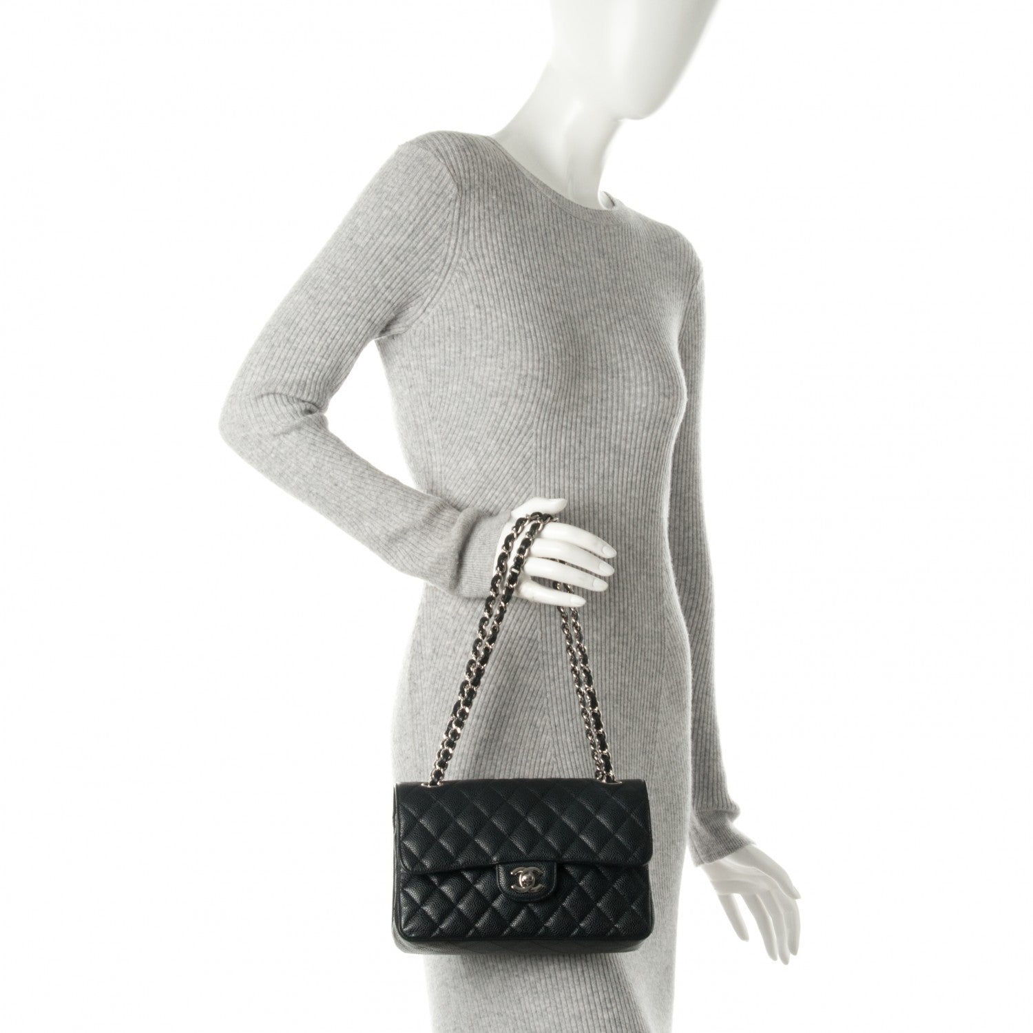 Chanel Caviar Quilted Small Double Flap Black 2 of 8