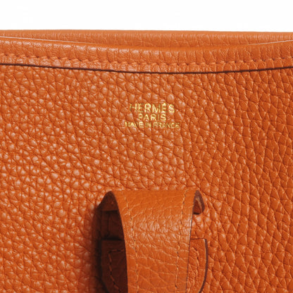 Hermes Taurillon Clemence Evelyne II PM Potiron Orange 7 of 7