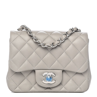 Chanel Lambskin Quilted Mini Square Flap Light Grey 1 of 11