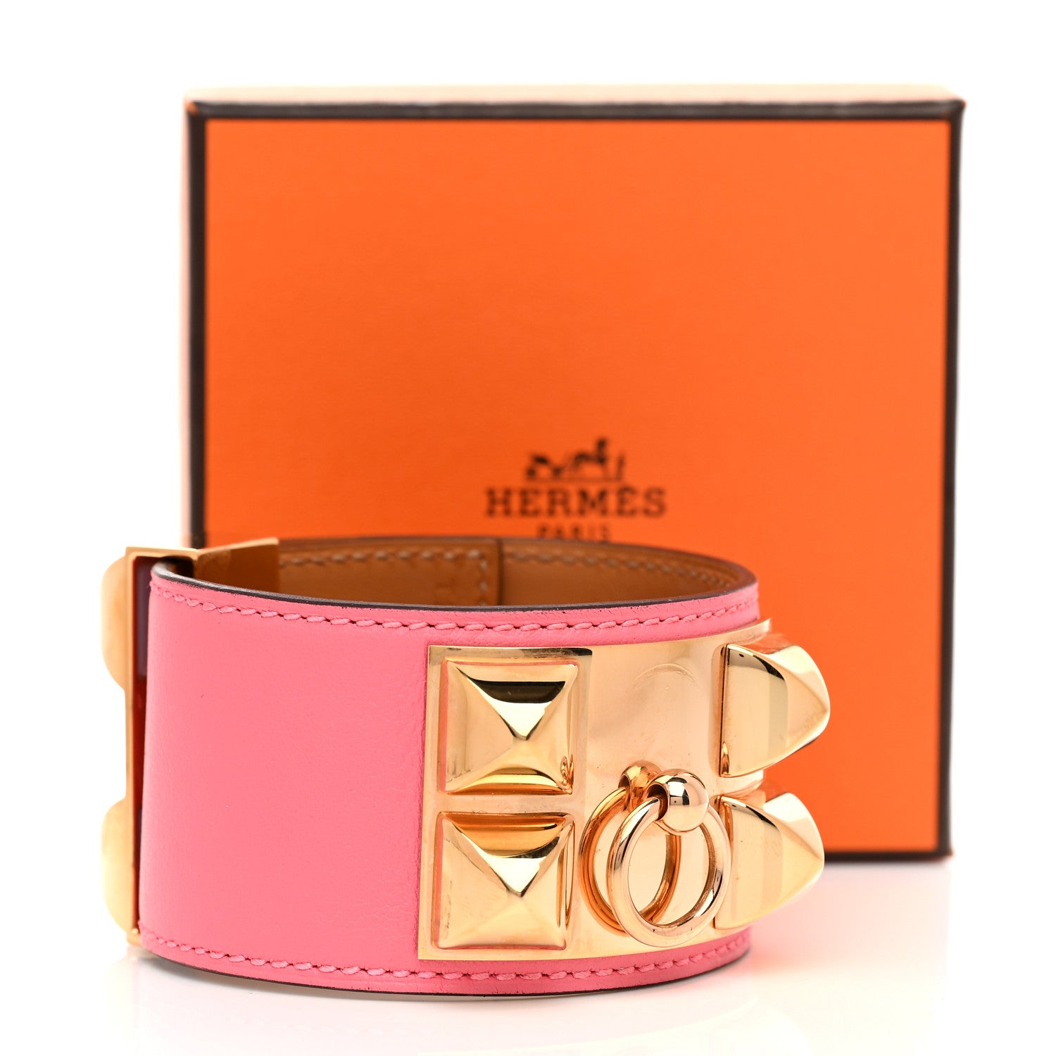 Hermes Swift Collier de Chien CDC Bracelet T2 Rose Azalee 7 of 7