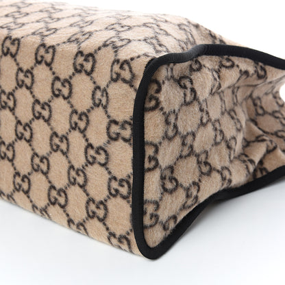 Gucci Covered Wool GG Monogram Large Tote Bag Beige Ebony 8 of 9