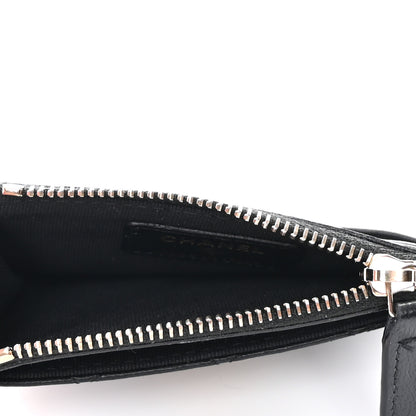 Chanel Lambskin Quilted Studded CC Zip Card Holder Black 5 of 7