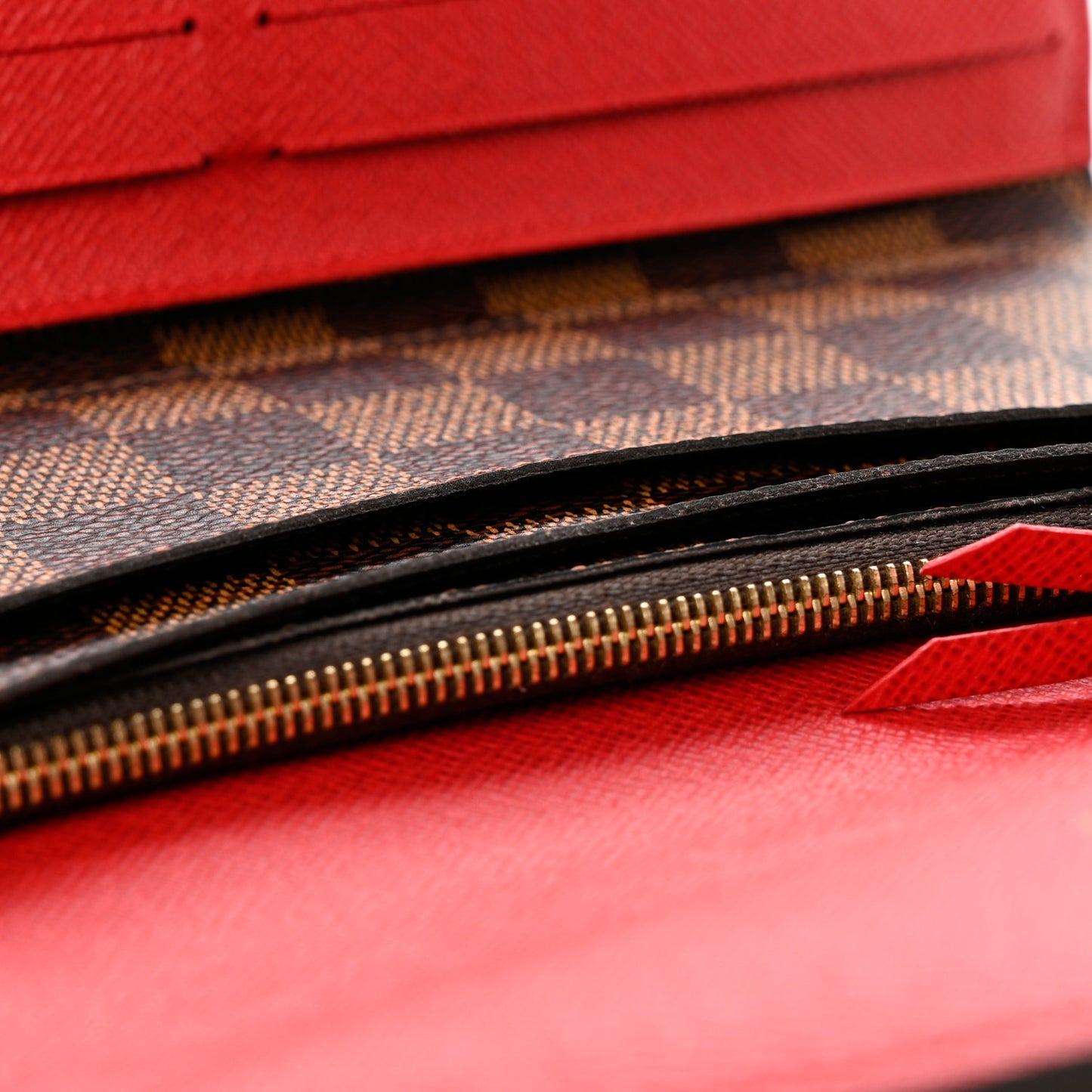 Damier Ebene Josephine Wallet Red