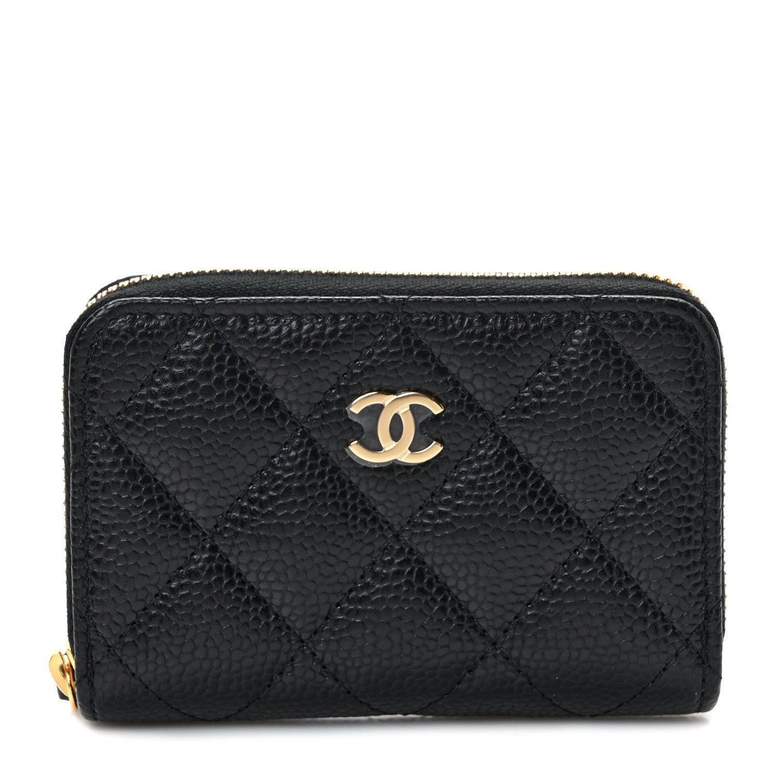 Chanel Caviar Quilted Zip Coin Purse Black 1 of 8