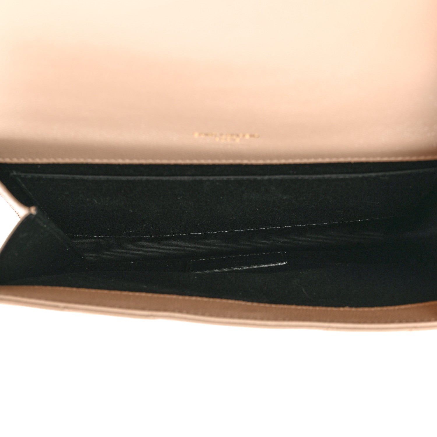 Saint Laurent Grain De Poudre Matelasse Chevron Monogram Envelope Clutch Dark Beige 5 of 10