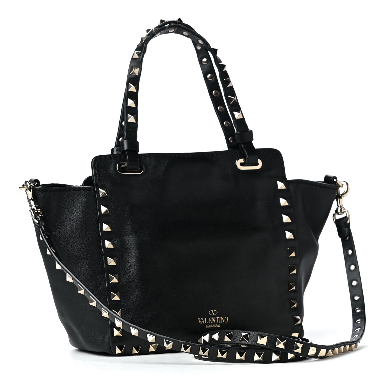 Valentino Garavani Vitello Mini Rockstud Tote Black 2 of 4