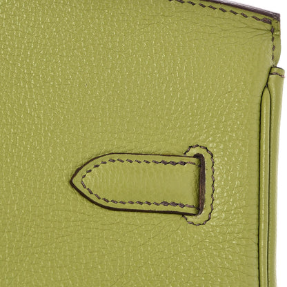 Hermes Taurillon Clemence Birkin 35 Vert Anis 35 of 41