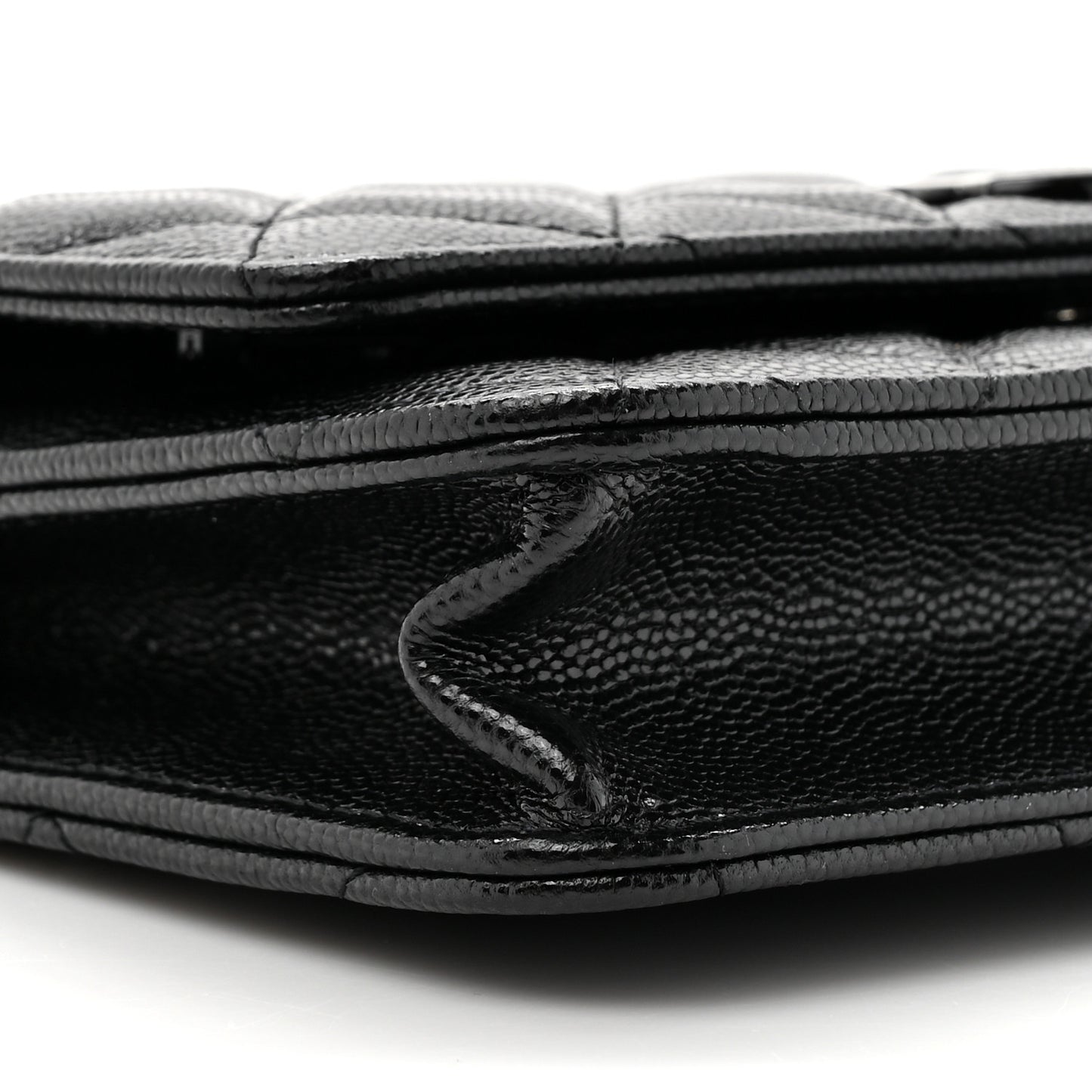Caviar Quilted My Everything Wallet On Chain WOC Black