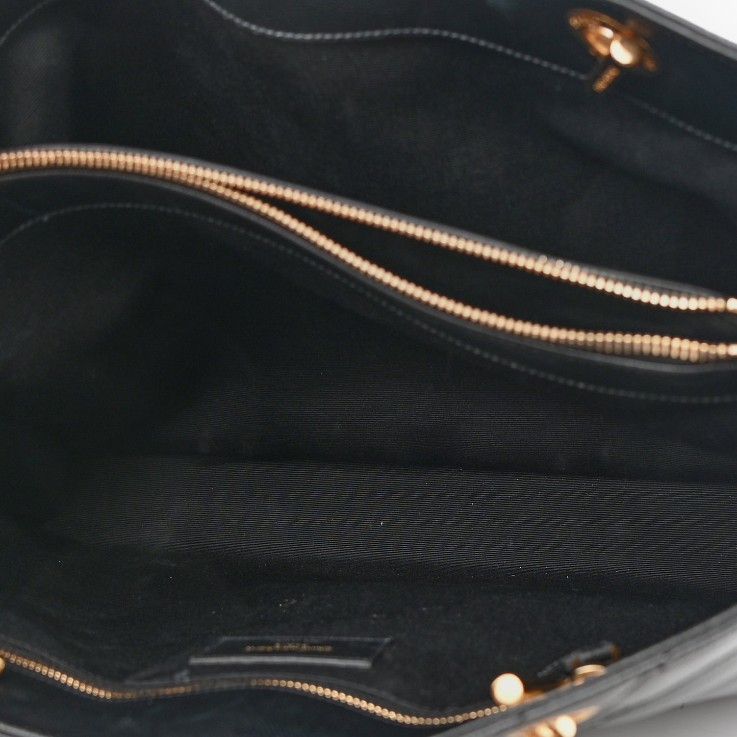 Grain De Poudre Matelasse Chevron Monogram Shopping Bag Black