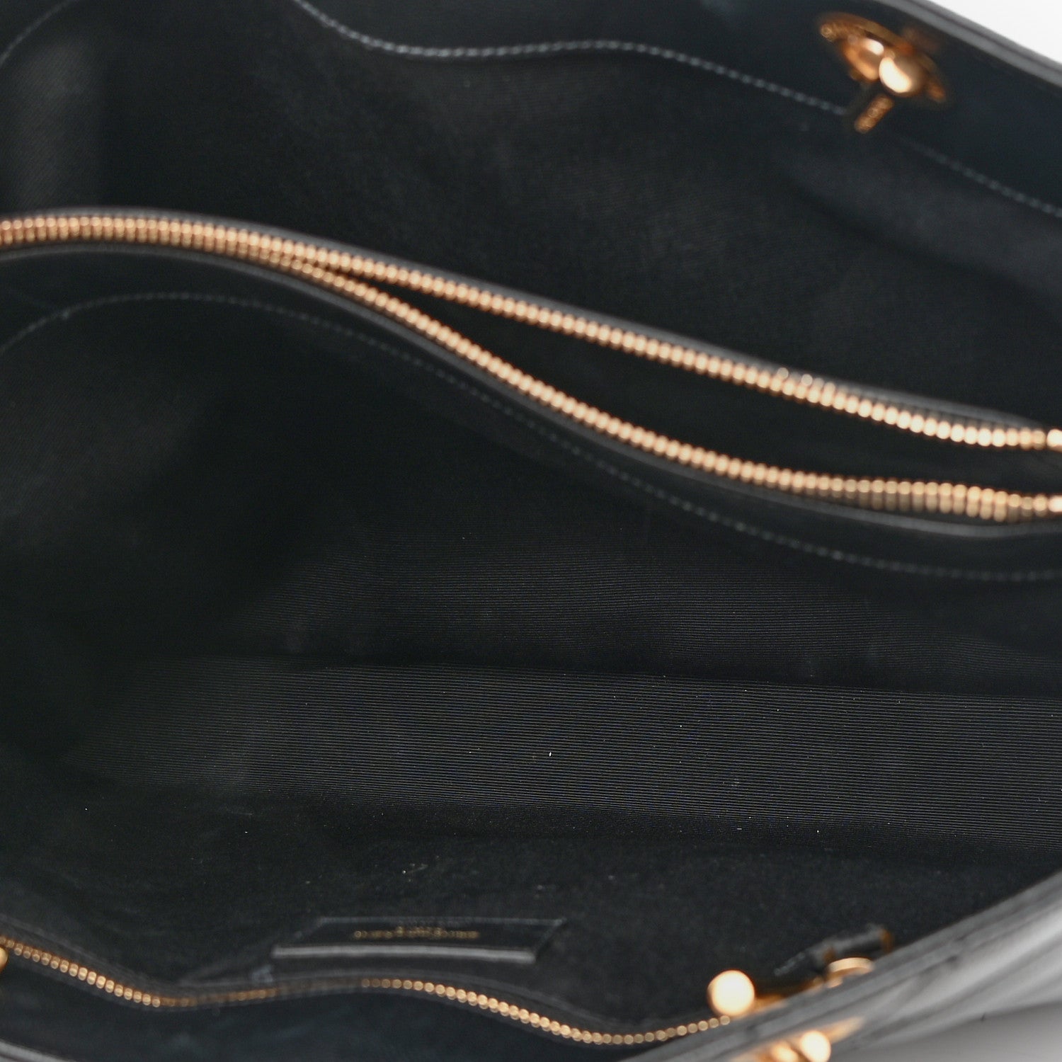 Saint Laurent Grain De Poudre Matelasse Chevron Monogram Shopping Bag Black 6 of 13