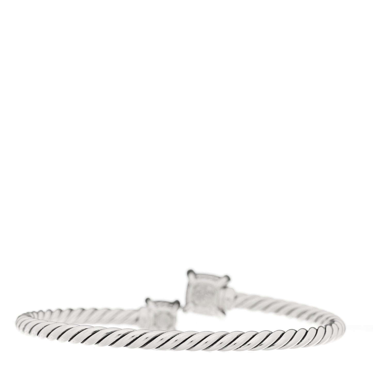 Sterling Silver Black Onyx Hematite Diamond 4mm Chatelaine Bypass Bracelet