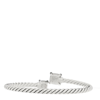 David Yurman Sterling Silver Black Onyx Hematite Diamond 4mm Chatelaine Bypass Bracelet 2 of 3